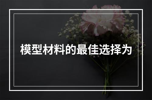 模型材料的最佳选择为