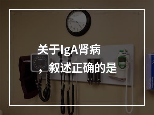 关于IgA肾病，叙述正确的是