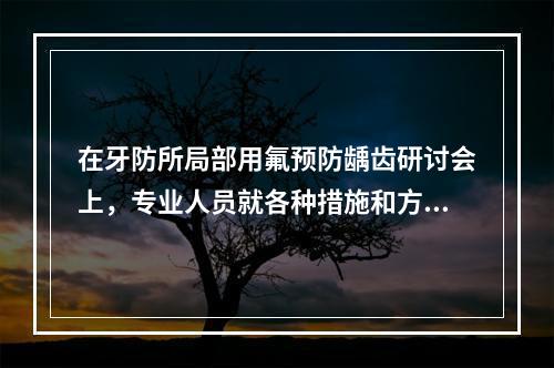 在牙防所局部用氟预防龋齿研讨会上，专业人员就各种措施和方法进