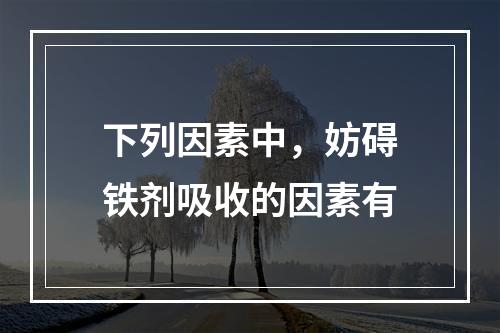 下列因素中，妨碍铁剂吸收的因素有