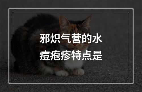 邪炽气营的水痘疱疹特点是