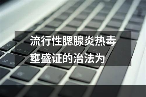 流行性腮腺炎热毒壅盛证的治法为