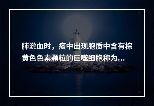 肺淤血时，痰中出现胞质中含有棕黄色色素颗粒的巨噬细胞称为（