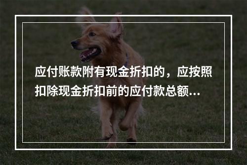 应付账款附有现金折扣的，应按照扣除现金折扣前的应付款总额入账