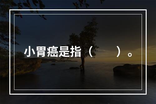 小胃癌是指（　　）。