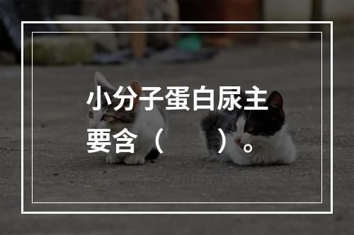 小分子蛋白尿主要含（　　）。