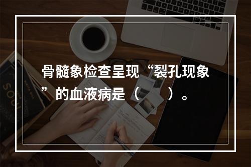 骨髓象检查呈现“裂孔现象”的血液病是（　　）。