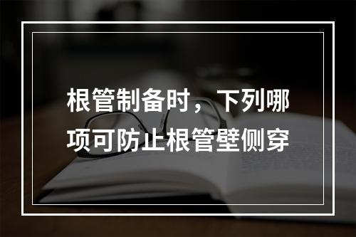 根管制备时，下列哪项可防止根管壁侧穿