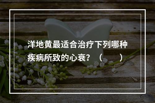 洋地黄最适合治疗下列哪种疾病所致的心衰？（　　）