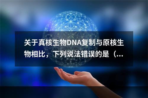 关于真核生物DNA复制与原核生物相比，下列说法错误的是（　