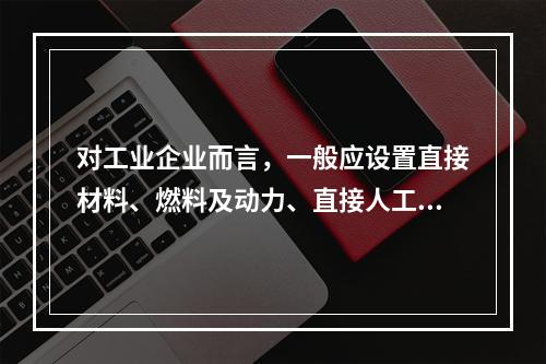 对工业企业而言，一般应设置直接材料、燃料及动力、直接人工、制