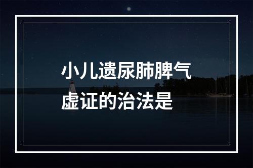 小儿遗尿肺脾气虚证的治法是