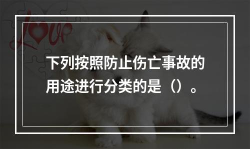 下列按照防止伤亡事故的用途进行分类的是（）。