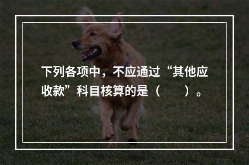 下列各项中，不应通过“其他应收款”科目核算的是（　　）。