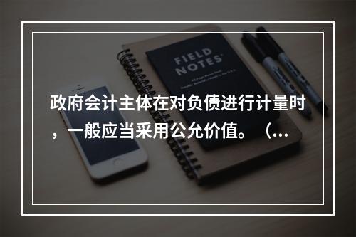 政府会计主体在对负债进行计量时，一般应当采用公允价值。（　　