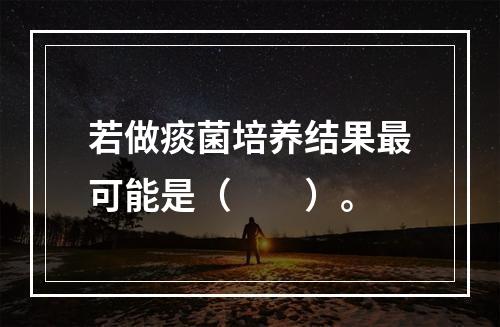 若做痰菌培养结果最可能是（　　）。