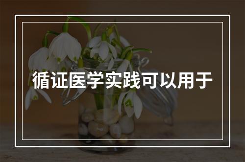 循证医学实践可以用于