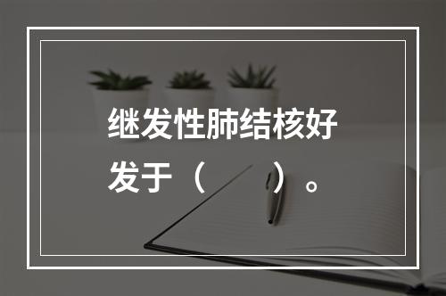 继发性肺结核好发于（　　）。