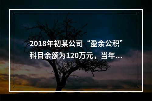 2018年初某公司“盈余公积”科目余额为120万元，当年实现