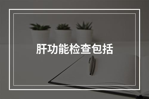 肝功能检查包括