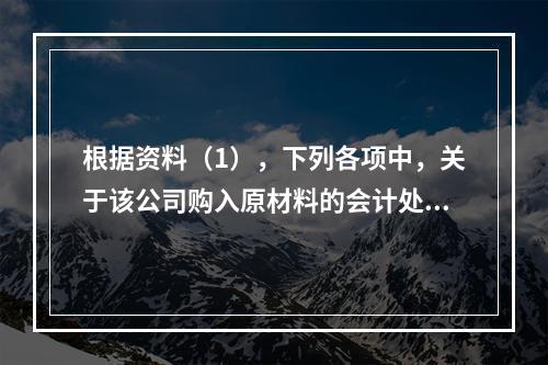 根据资料（1），下列各项中，关于该公司购入原材料的会计处理结