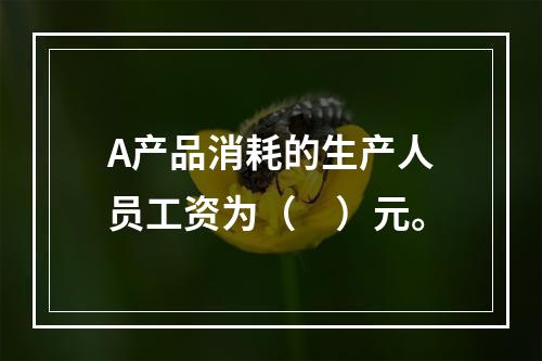 A产品消耗的生产人员工资为（　）元。