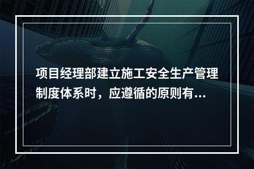 项目经理部建立施工安全生产管理制度体系时，应遵循的原则有（　