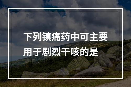 下列镇痛药中可主要用于剧烈干咳的是