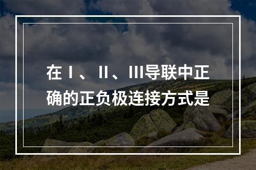 在Ⅰ、Ⅱ、Ⅲ导联中正确的正负极连接方式是