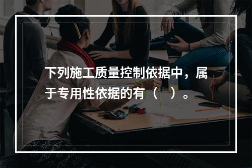 下列施工质量控制依据中，属于专用性依据的有（　）。