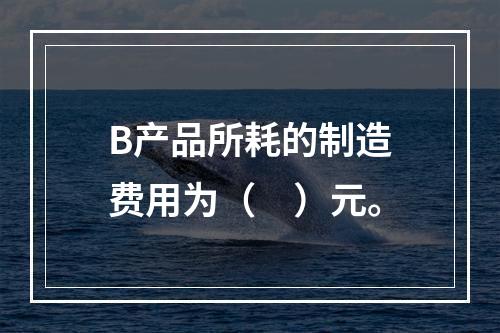 B产品所耗的制造费用为（　）元。