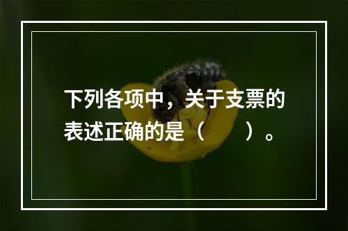 下列各项中，关于支票的表述正确的是（　　）。