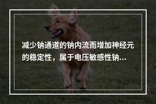 减少钠通道的钠内流而增加神经元的稳定性，属于电压敏感性钠通道