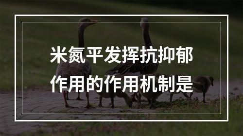 米氮平发挥抗抑郁作用的作用机制是