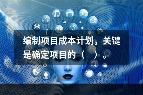 编制项目成本计划，关键是确定项目的（　）。