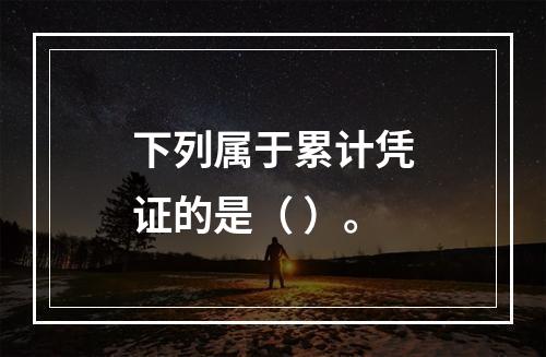 下列属于累计凭证的是（ ）。