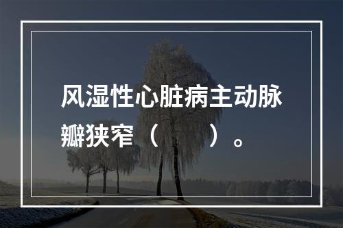 风湿性心脏病主动脉瓣狭窄（　　）。