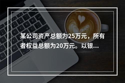 某公司资产总额为25万元，所有者权益总额为20万元。以银行存