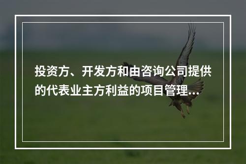 投资方、开发方和由咨询公司提供的代表业主方利益的项目管理服务