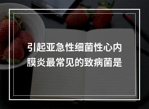 引起亚急性细菌性心内膜炎最常见的致病菌是