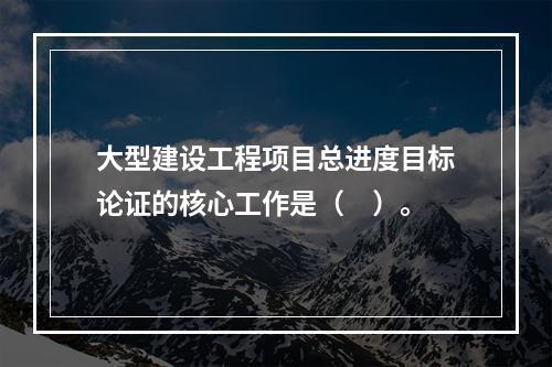 大型建设工程项目总进度目标论证的核心工作是（　）。