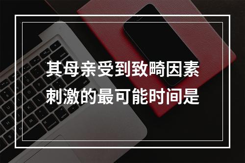 其母亲受到致畸因素刺激的最可能时间是