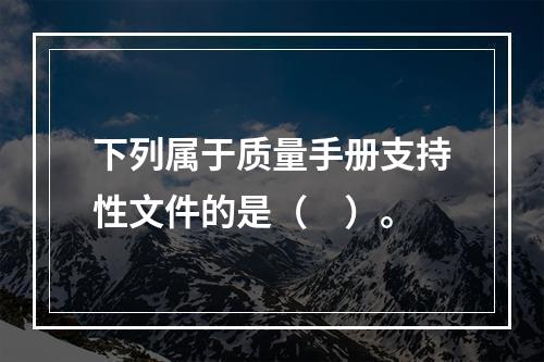 下列属于质量手册支持性文件的是（　）。