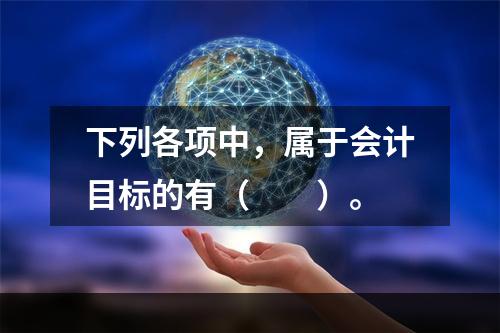 下列各项中，属于会计目标的有（　　）。