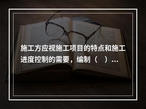 施工方应视施工项目的特点和施工进度控制的需要，编制（　）等进