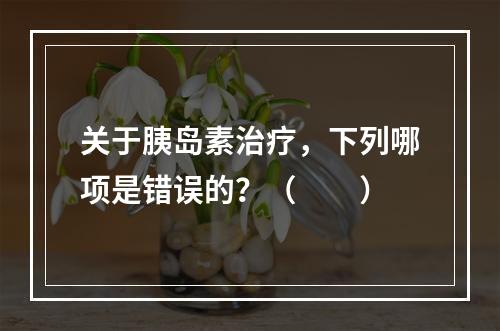 关于胰岛素治疗，下列哪项是错误的？（　　）