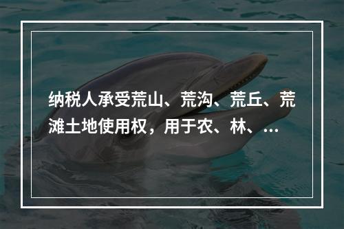 纳税人承受荒山、荒沟、荒丘、荒滩土地使用权，用于农、林、牧、