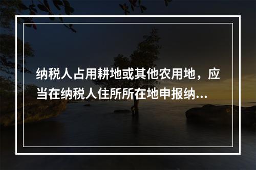 纳税人占用耕地或其他农用地，应当在纳税人住所所在地申报纳税。