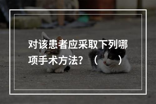 对该患者应采取下列哪项手术方法？（　　）