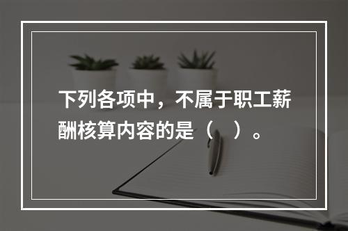 下列各项中，不属于职工薪酬核算内容的是（　）。